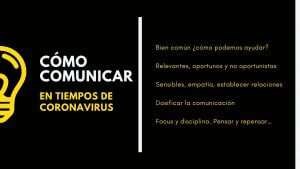 Comunicar en tiempos de coronavirus